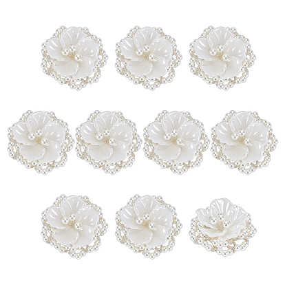 10 шт. нетканого материала, акрила и стеклянных украшений, цветок