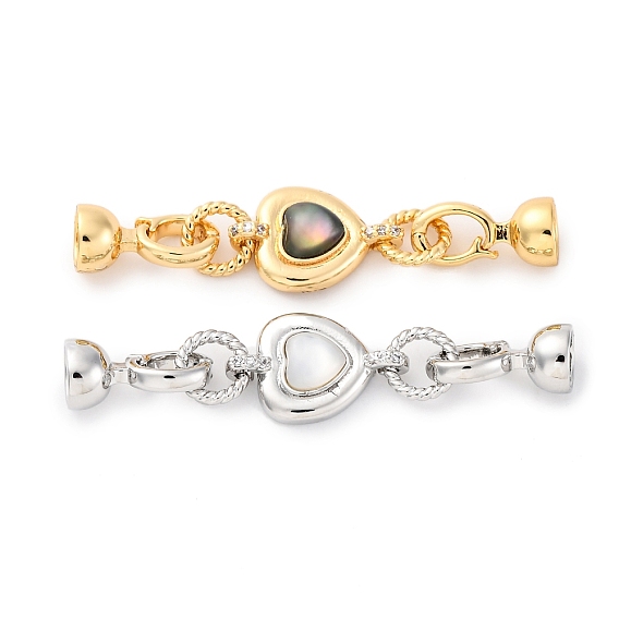 Латунная и черная губная раковина и застежки из эпоксидной смолы, без кадмия, без никеля и без свинца, сердце