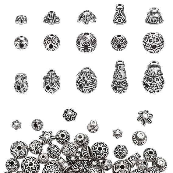 Тибетский сплава типа 3 отверстие гуру шарики, слеза