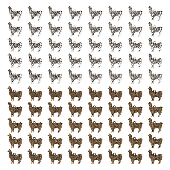 80 шт 2 цвета подвески из сплава в тибетском стиле, альпака прелести