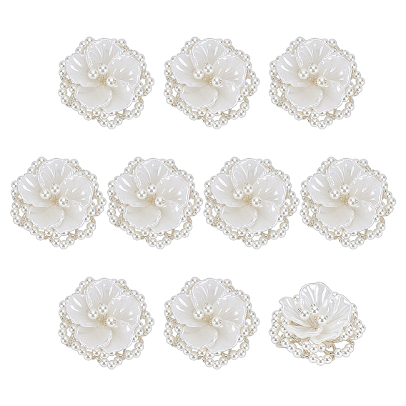 10 шт. нетканого материала, акрила и стеклянных украшений, цветок