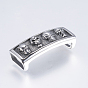 304 Stainless Steel Slide Charms, Rectangle with Skull
