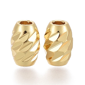 Brass Beads, Long-Lasting Plated, Textured, Rice