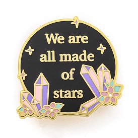 Star Alloy Enamel Pin Brooch, for Backpack Clothes, Round