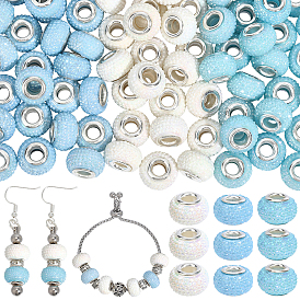 100cs большие отверстия смоляные европейские бусины, с платиновой латуни двойной ядер, рондель