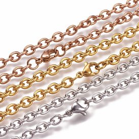304 Stainless Steel Cable Chain Necklaces, with Lobster Claw Clasp