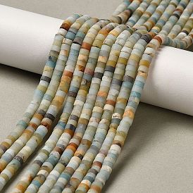 Натуральный цветок амазонитовые бусины пряди, матовые, дисковые бусы, Heishi бусы