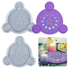 Food Grade DIY Silicone Tarot Candle Holder Molds, Flat Round