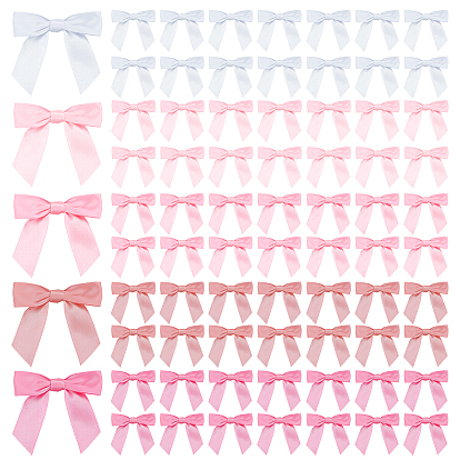 75шт 5 цвета полиэстер бант, с проволочными стяжками, для поделок подарочная упаковка свадебные конфеты украшение партии