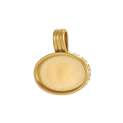 304 Настройки кабошон из нержавеющей стали кулон, овальные амулеты, чашки безель с краями, ионное покрытие (ip), долговечный