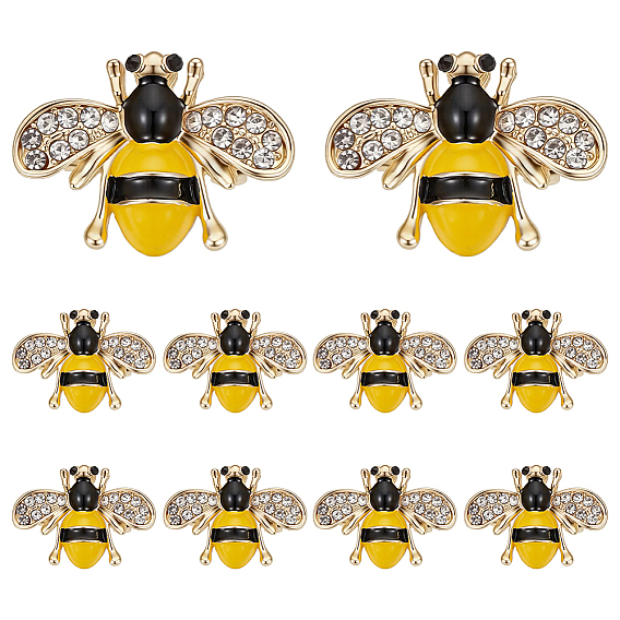 Bee Enamel Pins, Alloy with Crystal Rhinestone Lapel Pins for Backpack Clothes