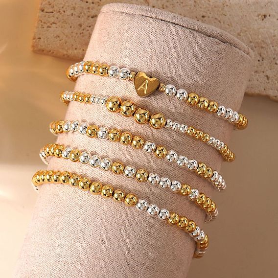 Латунные браслеты из эластичных бусин для женщин