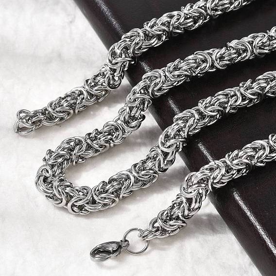 304 из нержавеющей стали ожерелья мужские византийские ожерелья цепи, кольчуга плетет ювелирные изделия, 22.44 дюйм (57 см)