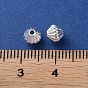 Alloy Spacer Beads, Long-Lasting Plated, Grooved, Bicone