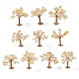 Natural Gemstone Chips Display Decorations, with Golden Plated Brass Wires, Lucky Tree