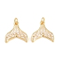 Laiton émail pendentifs, breloques en queue de poisson, avec perles d'imitation abs