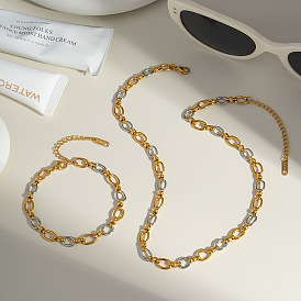Браслеты и ожерелья из овальной цепи из нержавеющей стали для женщин