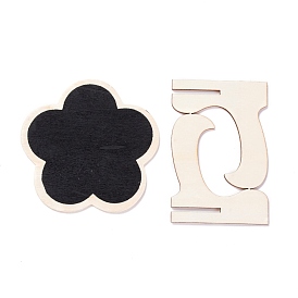 Flower Wooden Mini Chalkboard Signs, with Support Stand, for Wedding & Birthday Party Decoration