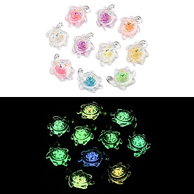 Luminous Transparent Acrylic Pendants, Glow in the Dark, Tortoise