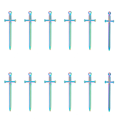 16 шт. 304 подвески из нержавеющей стали, очарование меча