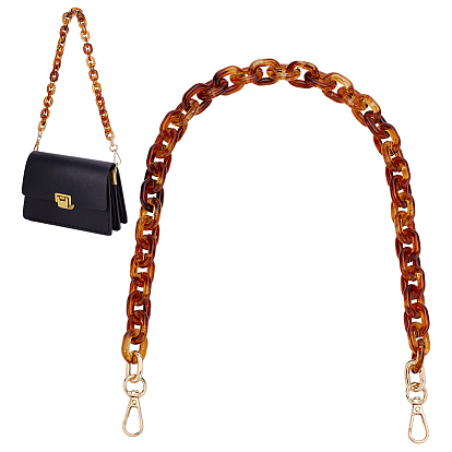 Акриловые кабельные цепочки для сумок, с алюминиевыми застежками, золотые