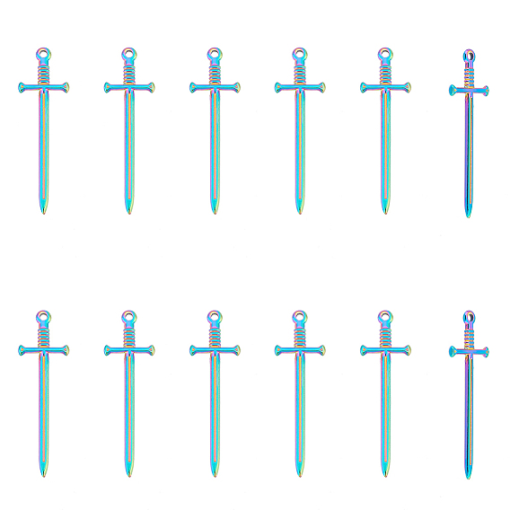 16 шт. 304 подвески из нержавеющей стали, очарование меча