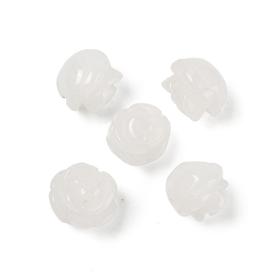 Натуральный белый нефритовые четки, роза