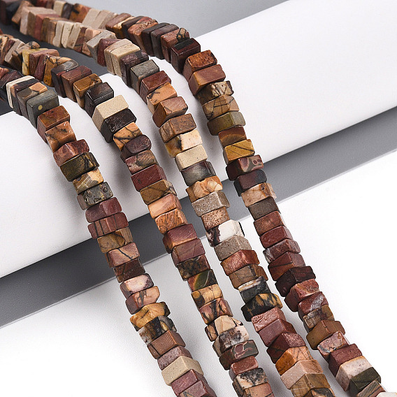 Натуральная полихромная яшма/камень Пикассо/нити бус из яшмы Пикассо, квадратный