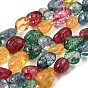 Natural Quartz Crystal Nuggets Beads Strands, Tumbled Stone, Dyed & Heated