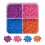1000Pcs 4 Colors 8/0 Glass Seed Beads, Baking Paint, Small Craft Beads for DIY Jewelry Making, Round