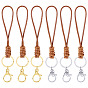 10 шт 2 цвета экологически чистые корейские вощеные полиэстеровые шнуры для ключей, брелок с застежкой из железного сплава