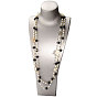 Gold Snowflake Pendant Pearl Necklace with Number 5, European and American Style