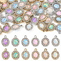 40 шт. 2 Цветной сплав с УФ-покрытием и подвесками из разноцветного стекла и стразов, овальные