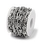 304 Stainless Steel Textured Oval & Knot Link Chains, Unwelded, with Spool