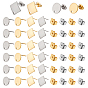 40Pcs 4 Colors Rhombus & Flat Round 304 Stainless Steel Stud Earring Findings, 40Pcs Ear Nuts, for Earring Making Kits