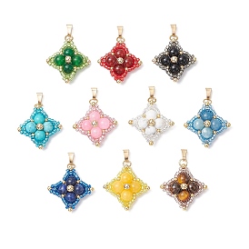 Подвески в форме звезды из драгоценных камней и стеклянных бусин, с 304 защелкой из нержавеющей стали на поручнях, золотые
