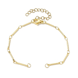 Brass Bar Link Chain Bracelet Making, with Jump Rings and Lobster Claw Clasps