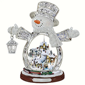 Рождественский снеговик, набор для алмазной живописи своими руками, включая сумку со стразами из смолы, алмазная липкая ручка, поднос тарелка и клей глина