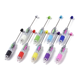 Бисерная ручка, пластиковая многоцветная выдвижная шариковая ручка, для индивидуальной ручки с ювелирными бусинами