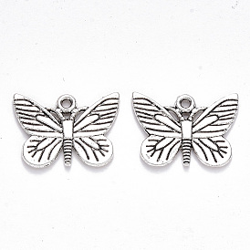 Сплавочные подвески тибетского стиля, бабочка, без кадмия и без свинца