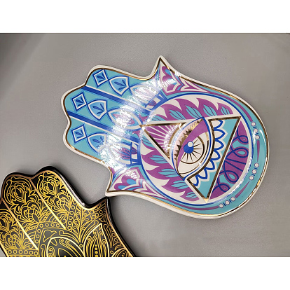 Керамика Хамса рука/рука Мириам поднос для ювелирных изделий, тарелка для хранения закусок для домашнего декора вечеринки