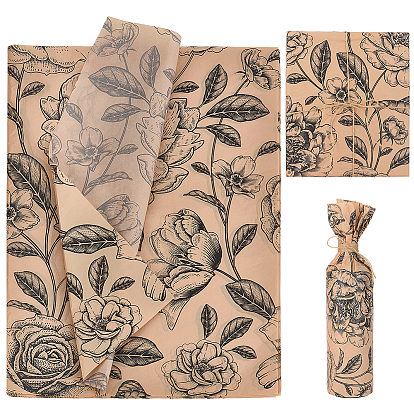 150 Листы тонкой бумаги для упаковки подарков, прямоугольник с узором из роз