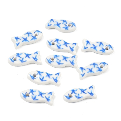 Печатные ручной фарфоровые бусы, рыба