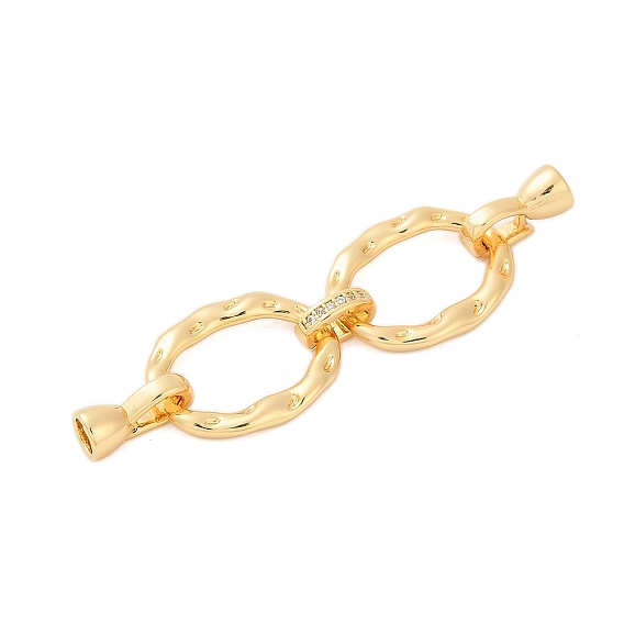 Латунное микропейв, прозрачный кубический цирконий, складные застежки, без кадмия, без никеля и без свинца, овальные