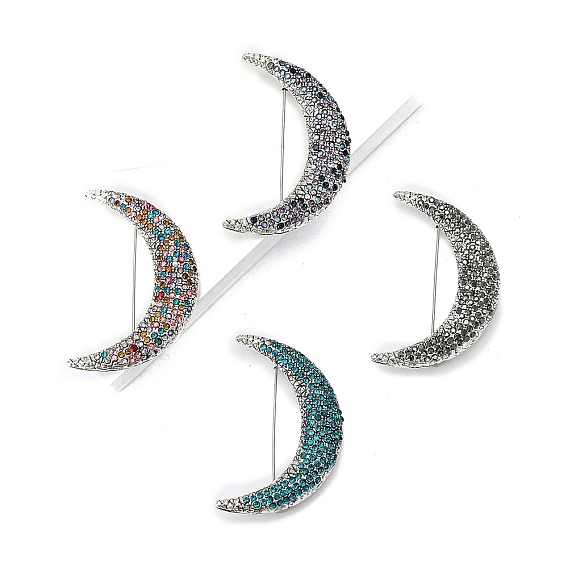 Брошь из сплава со стразами для рюкзака, луна