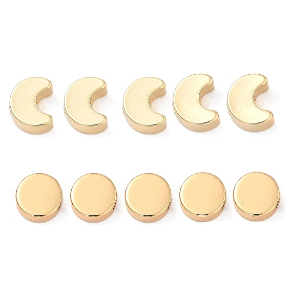 10шт 2 стили лунные фазы тема латунные бусины набор, полумесяц и полнолуние, без кадмия и без свинца, долговечный