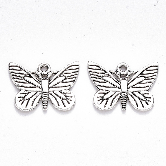Сплавочные подвески тибетского стиля, бабочка, без кадмия и без свинца