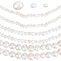 3 brins 3 styles brins de perles de culture d'eau douce naturelles, deux faces polies