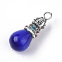 Natural & Synthetic Mixed Gemstone Pendants, with Tibetan Style Alloy Pendant Bails and Enamel, Teardrop