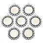 Tibetan Style Alloy Pendant Cabochon Settings, Cadmium Free & Lead Free, Flat Round